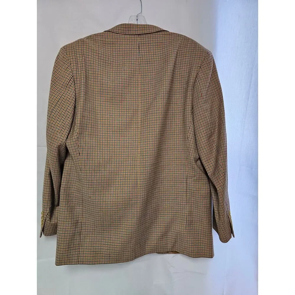 Vintage Christian Dior Monsieur Checkered Blazer Jacket Wool Silk Size L Men's